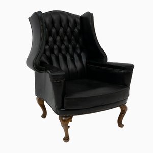 Original Leather Chesterfield Armchair in Georgian Style, 1950s