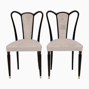 Modern Italian Mid-Century Chairs in Velvet by Guglielmo Ulrich, 1940s