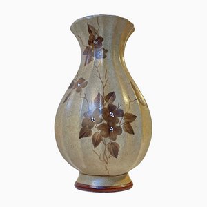 Art Deco Handprinted Earthenware Vase by Knabstrup, 1930s