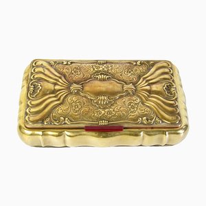 Large Italian Brass Jewelry Box, 1910