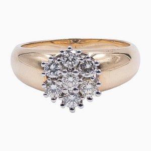 Vintage 14 Karat Gelbgold Diamant Ring, 1970er