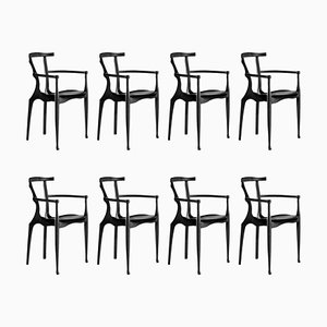 Schwarze Gaulino Stühle von Oscar Tusquets für BD Barcelona, 8er Set