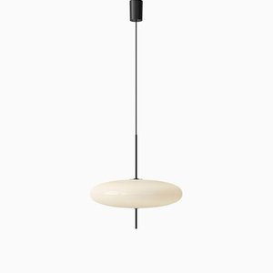 Model 2065 Lamp with White Diffuser, Black Hardware & Black Cable by Gino Sarfatti for Astep