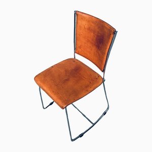 Sedie da pranzo postmoderne in pelle di Segis, Italia, anni '90, set di 7