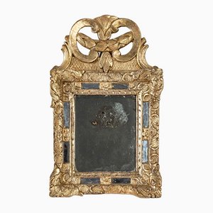 Late 17th Century Mirror with Golden Wood Pose at the Silver Leaf