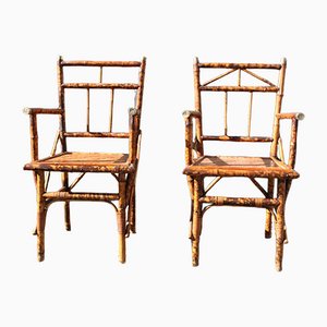 Italienische Stühle aus Bambus & Messing Italien, 1950er, 2er Set