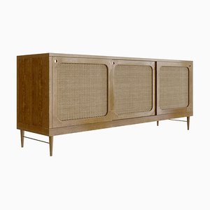 Sideboard in Natural Oak and Rattan — Extra Large by Lind + Almond for Jönsson Inventar