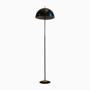 Black Lacquered Brass Frame Floor Lamp from Stilnovo, 1950s