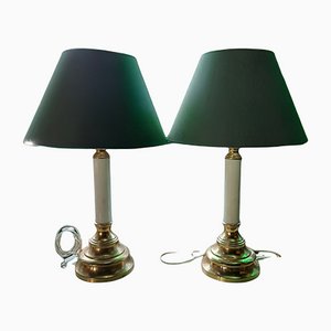 Lampade da tavolo vintage in ottone, set di 2