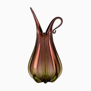 Large Murano Vase Pitcher in Mouth Blown Art Glass, Italy, 1960s