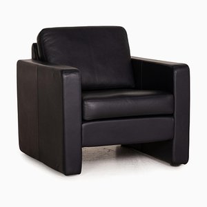 Vintage Blue Leather Conseta Armchair from Cor