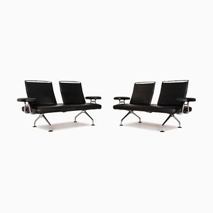 Vintage 2-Sitzer Ledersofa von Vitra, 2er Set