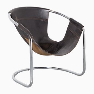 BA-AS Lounge Chair in Black Leather by Clemens Claessen