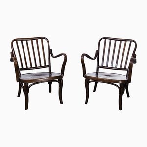 Model A752 Bentwood Low Armchairs by Joseph Frank for Thonet, 1930s, Set of 2
