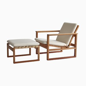 Oak & Teakwood 246 Lounge Chair by Børge Mogensen for Fredericia, 1957, Set of 2