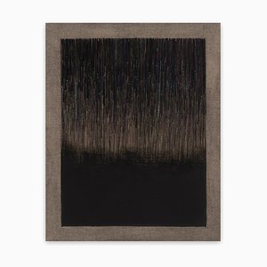 Audrey Stone, Untitled Dark, 2017, Flashe and Mixed Thread sobre lienzo