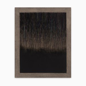 Audrey Stone, Untitled Dark, 2017, Flashe und Mixed Thread auf Leinwand