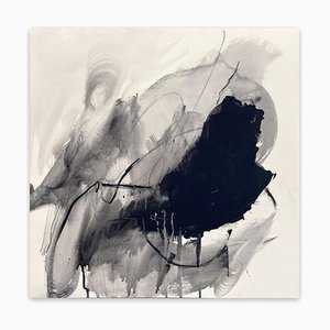 Adrienn Krahl, Monochrome Abstraction Part 1, 2021, Acryl, Graphit & Kohle auf Leinwand