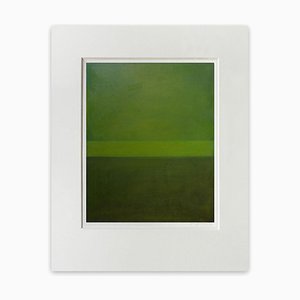 Janise Yntema, Linear Moss, 2021, cera fredda e olio su carta tela