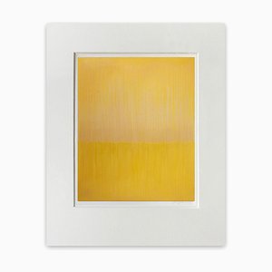 Janise Yntema, Linear Jaune, 2021, Cold Wax & Oil Stick on Canvas Paper