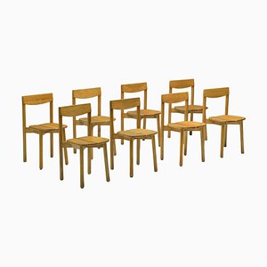 French Modern Beech Dining Chairs from Pierre Gautier-Delaye, Set of 8
