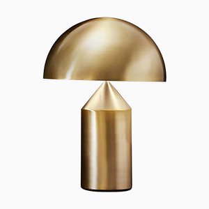 Medium Satin Gold Metal Atollo Table Lamp by Vico Magistretti for Oluce
