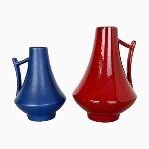 Vases Fat Lava Noirs-Rouges par Jopeko, Allemagne, 1970s, Set de 2