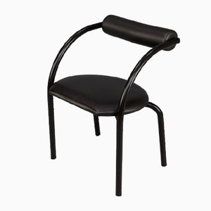 Danish Design Chair in Metal and Skai, 1980s, Set of 2