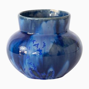 Antique Crystalline Drip Glaze Vase from La Faience Héraldique Pierrefonds