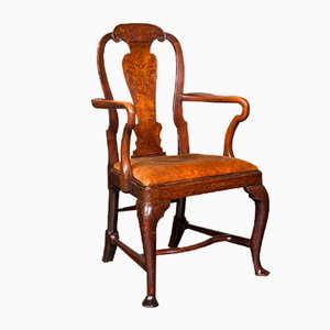 Antique Georgian Marquetry Elbow Chair, Dutch, 1800