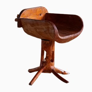 Skulpturaler Stump Chair aus massivem Pinienholz von Matti Martikka, 1960er