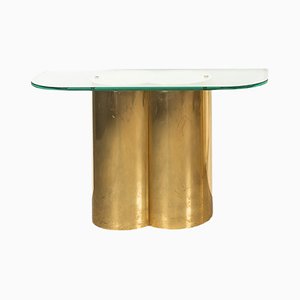 Tavolino rivestito in ottone, XX secolo