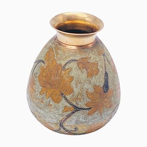 Art Deco Vase with Colored Flowers Pattern, France