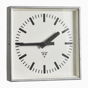 Small Vintage Square Wall Clock from Pragotron