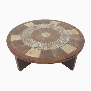 Table Basse en Pierre et Chêne par Tue Poulsen pour Haslev Furniture, Danemark, 1960s