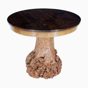 Circular Occasional Table with Burr Root Base