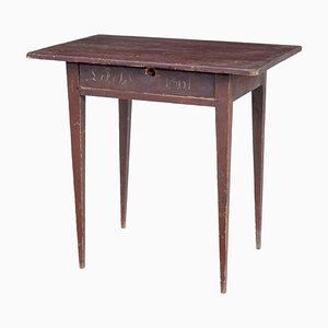 Mid 19th Century Swedish Rustic Painted Pine Side Table