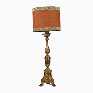 Antike Lampe aus goldenem Holzblatt, Italien