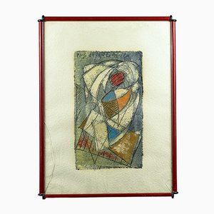 Dipinto ad olio vintage su carta di Pietro Da San Lorenzo, anni '80