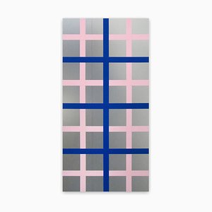 Daniel Göttin, Double Grid 4, 2016, 2016, Nastro adesivo su alluminio anodizzato