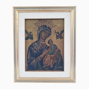 Antiker byzantinischer Our Lady of Perpetual Help Druck