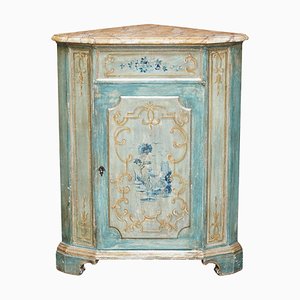 Vintage Hand Painted Corner Pot Cupboard with Marbled Top