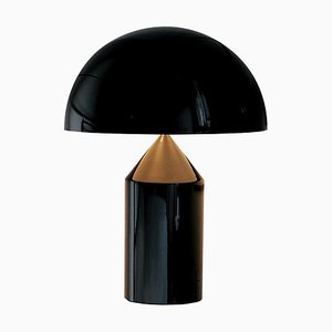 Grande Lampe de Bureau Atollo en Métal Noir par Vico Magistretti pour Oluce