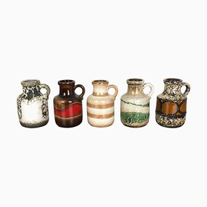 Vases Lava 414-16 Vintage en Poterie de Scheurich, Allemagne, Set de 5