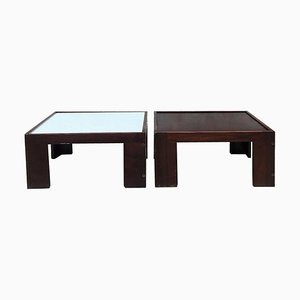 Mid-Century Italian Wood Coffee Table by Scarpa for Cassina, 1970, Set of 2