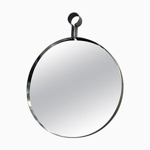 Miroir Rond Mid-Century en Acier, Italie, 1970s