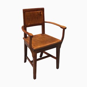 Italienischer Stuhl aus Nussholz mit Armlehnen, frühes 20. Jh., 1900er