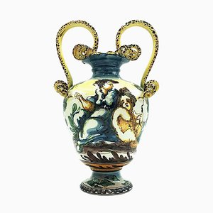 Antique Italian Handcrafted Vase from Albissola, 1900s
