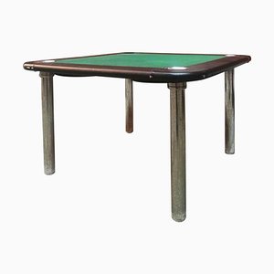 Moderner italienischer Mid-Century Spieltisch aus grünem Samt, 1970er