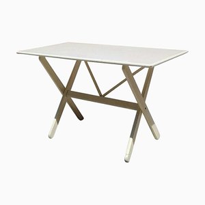 Italian White Wood Folding Table, 1960s